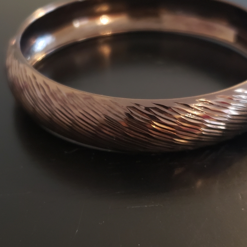 💕Bronze Sterling Silver Textured Bangle LIRM